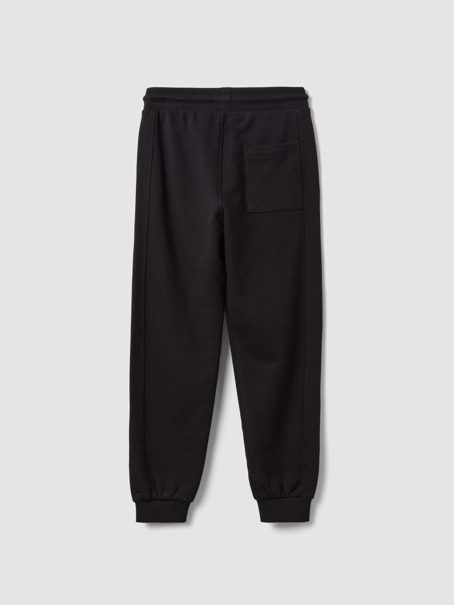 Pantaloni jogger neri in puro cotone organico comfort fit per bambino_1