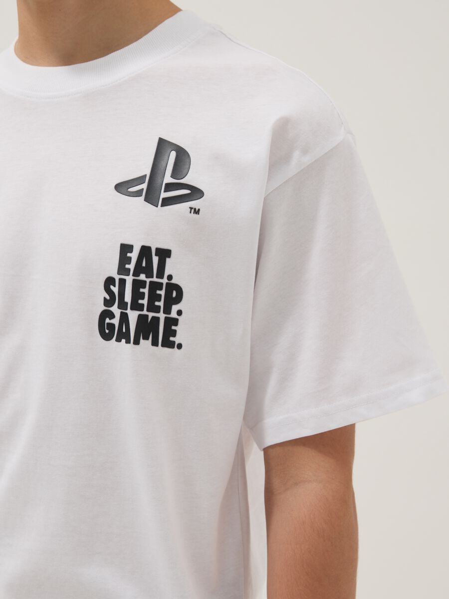 Boys&rsquo; white PlayStation logo T-shirt in pure cotton, relaxed fit_2