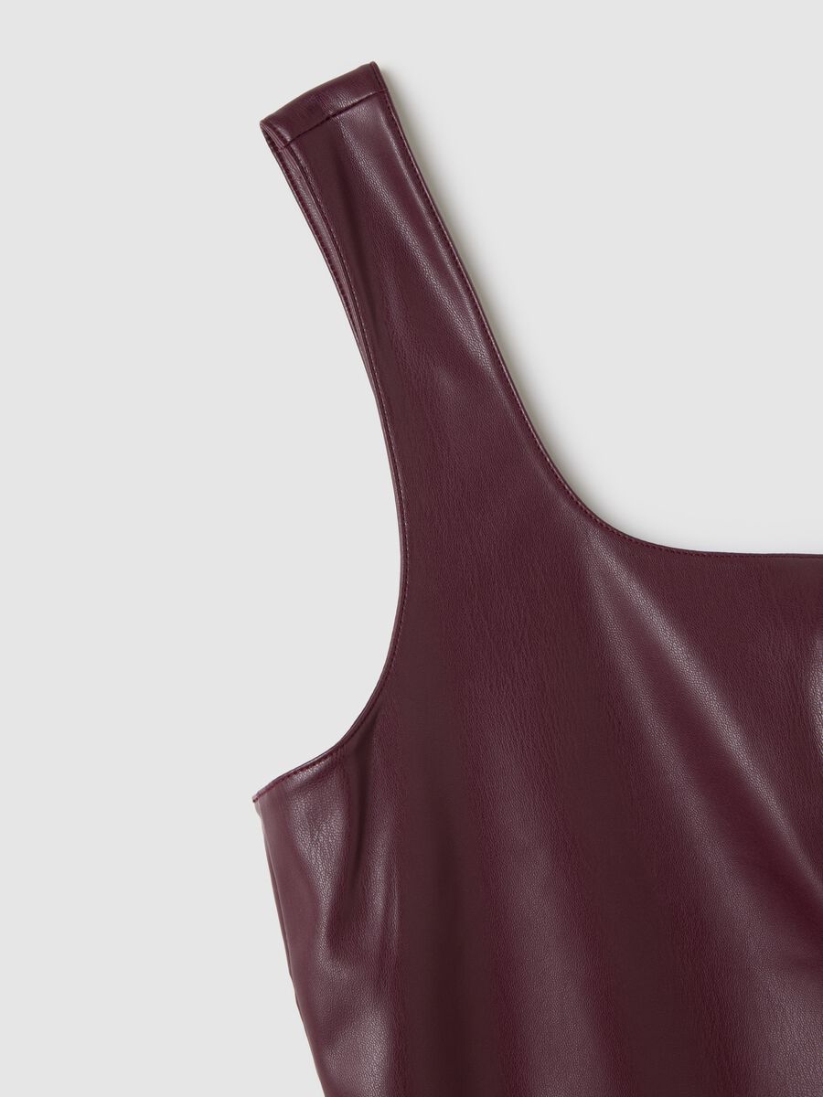 Purple varnish-effect regular fit dress with zip_5