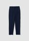Blue slim-fit stretch viscose chino trousers_4
