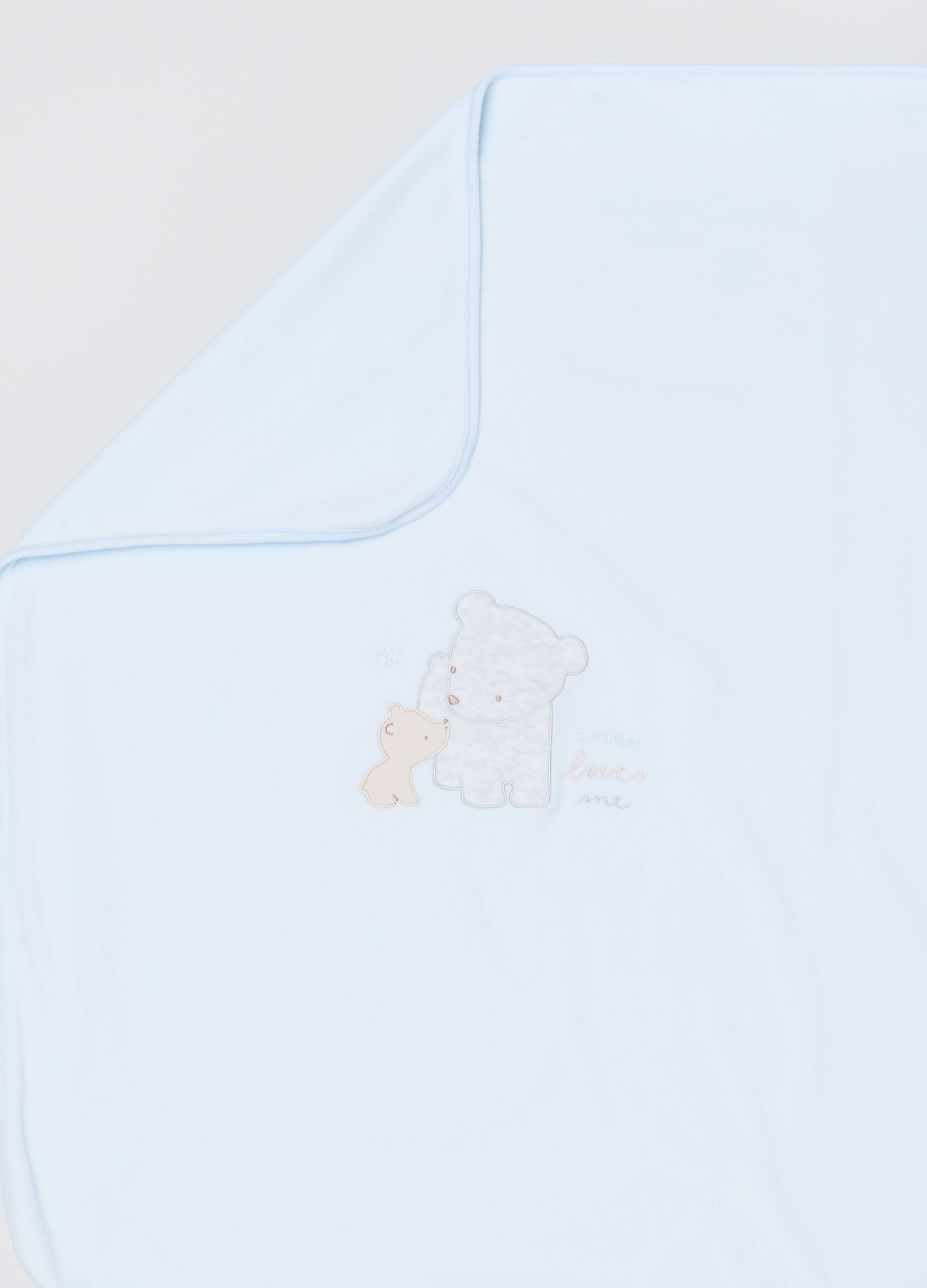 Copertina in velour con ricamo orsetti_1