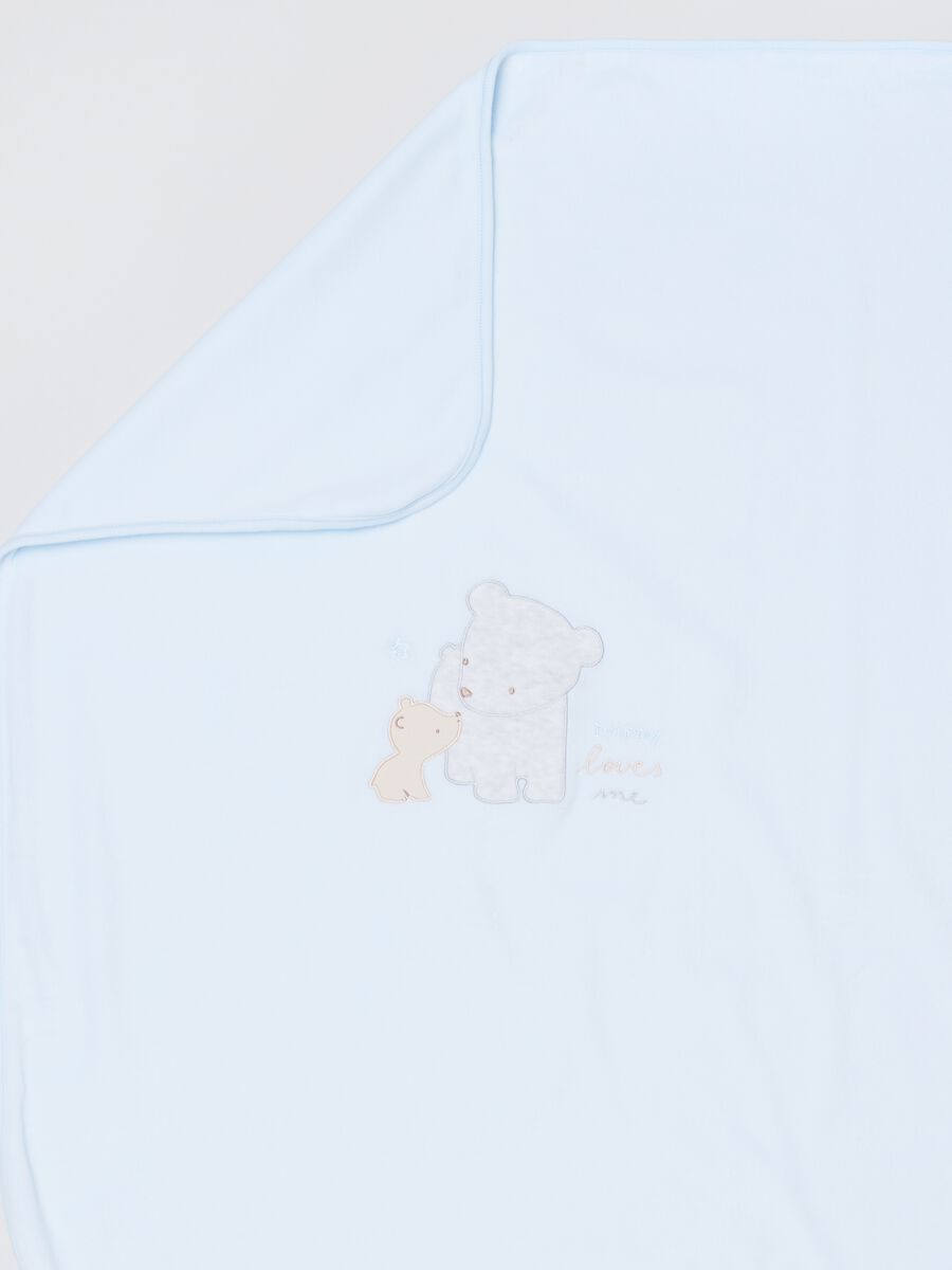Copertina in velour con ricamo orsetti_1