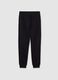 Boys' black joggers in pure cotton regular fit with embroidery_4