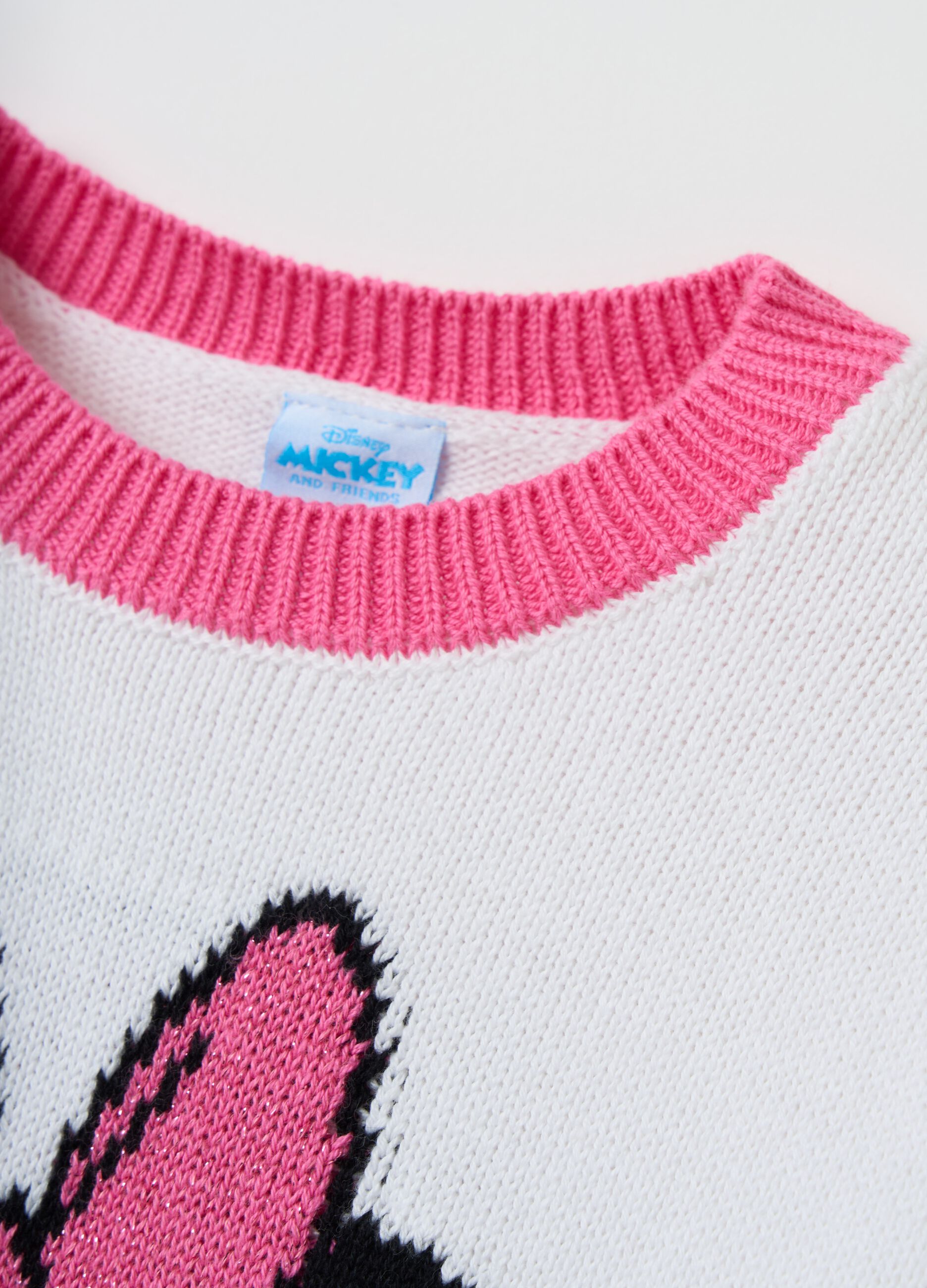 Cotton pullover with jacquard Minnie Mouse design