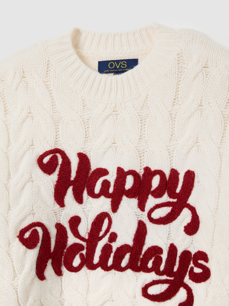 White Christmas Sweater Regular Fit with Writing_6