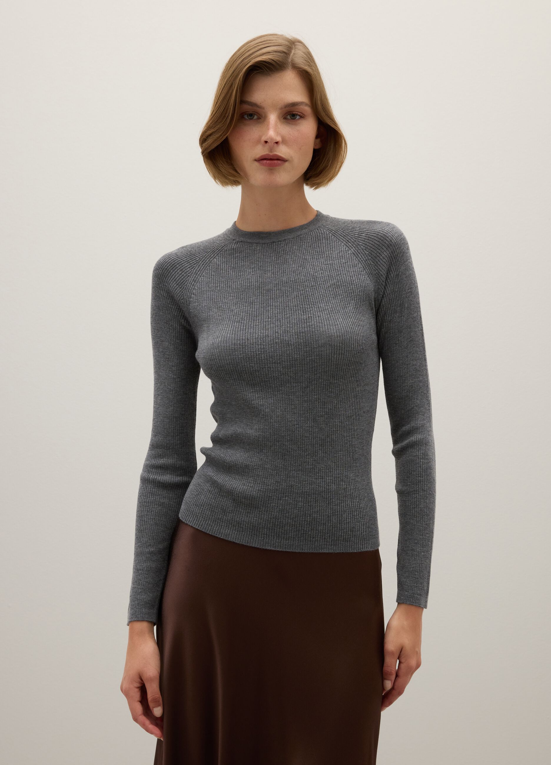 Grey Fitted Jumper