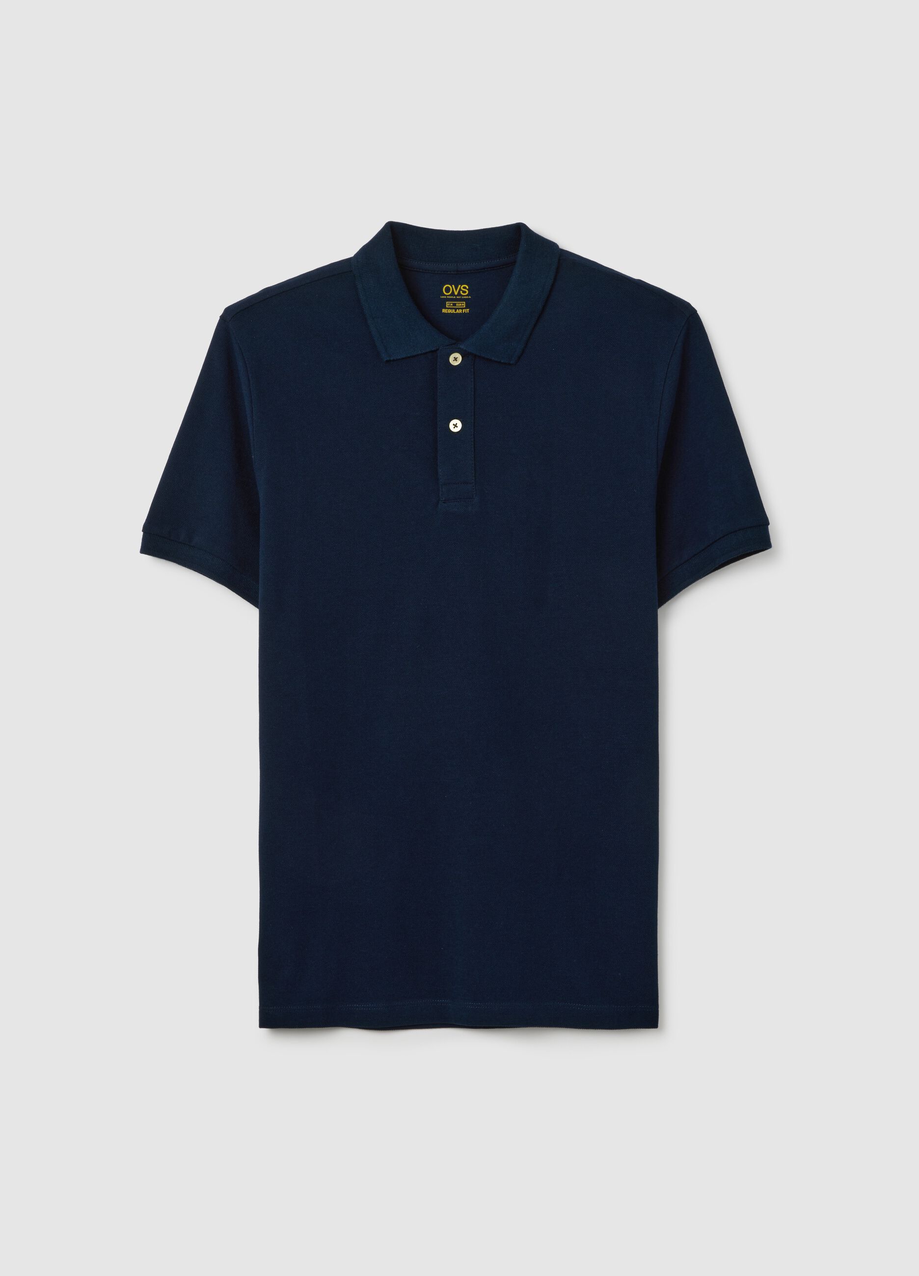 Men's pure cotton blue regular fit polo shirt