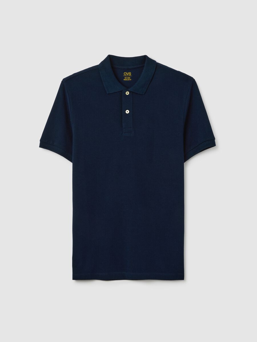 Men's pure cotton blue regular fit polo shirt_4