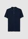 Men's pure cotton blue regular fit polo shirt_4