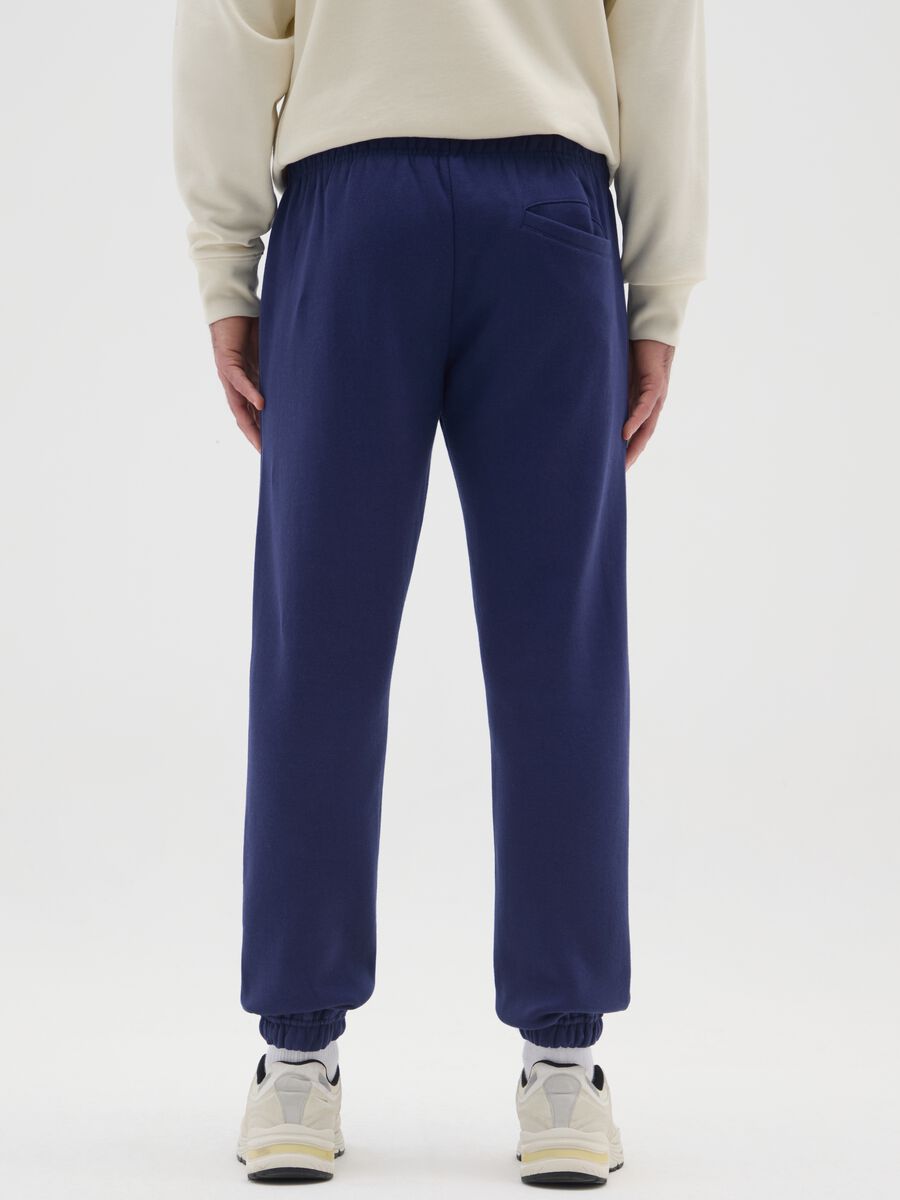 Blue cotton blend jogger pants_2