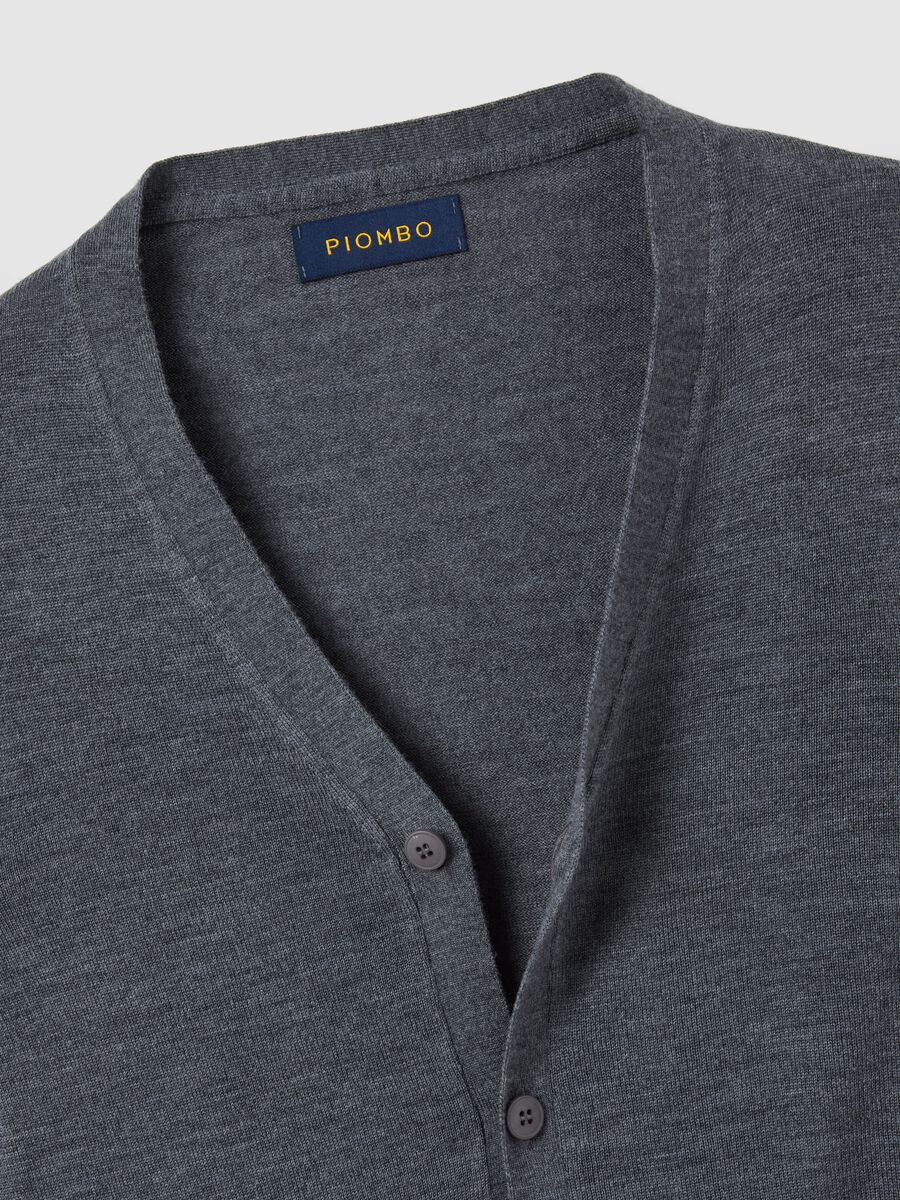Gilet in pura lana merino grigio regular fit_1