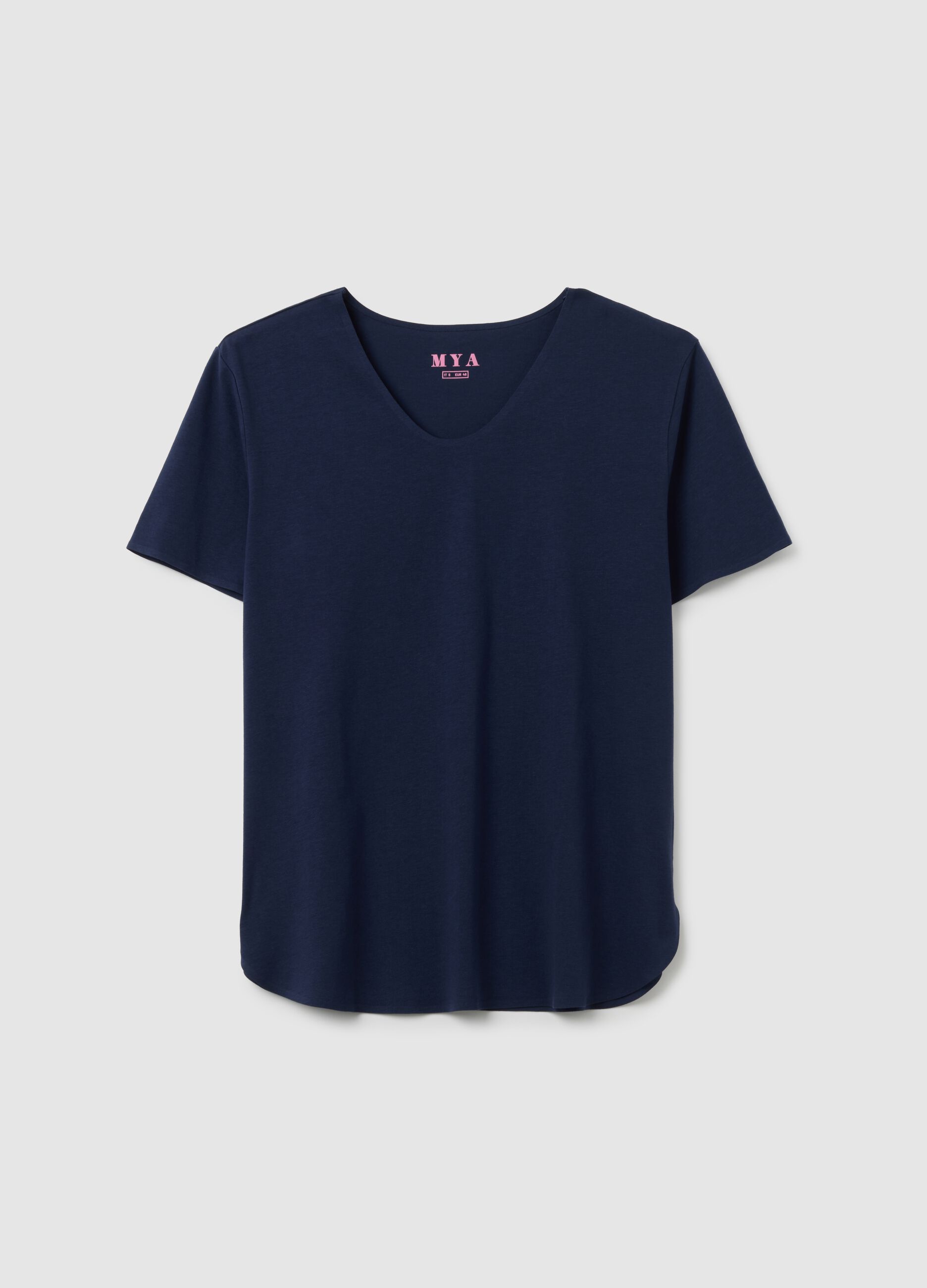 Women's stretch cotton blue T-shirt