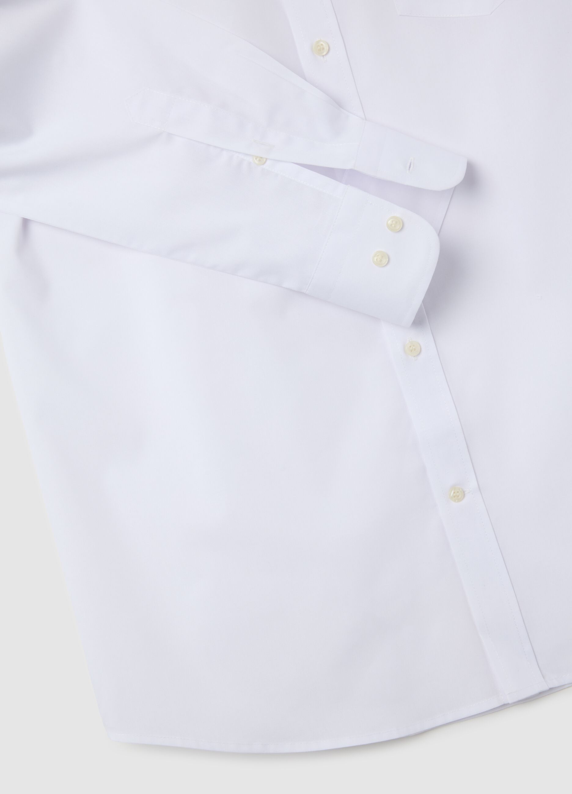 Men's white easy iron cotton blend shirt