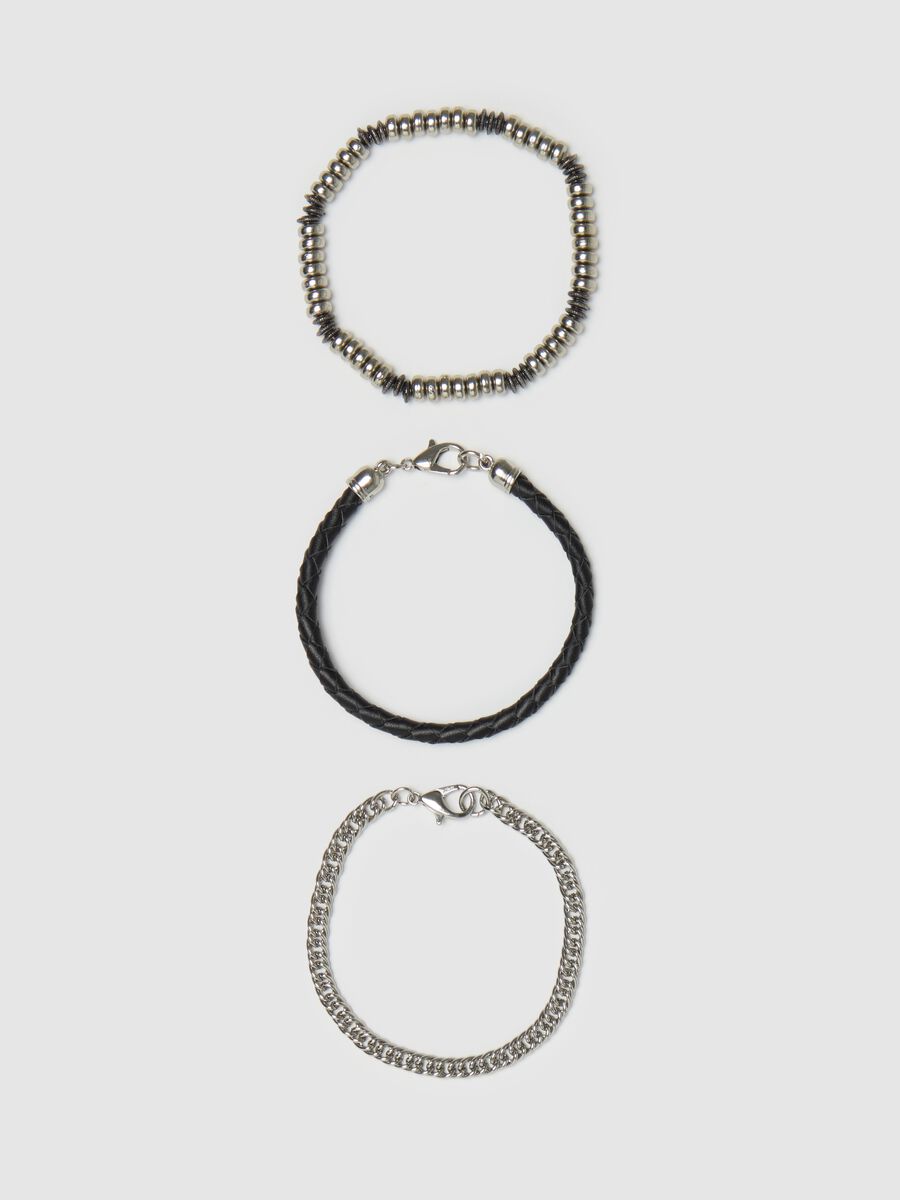 Three-pack bracelets with silver finish_0
