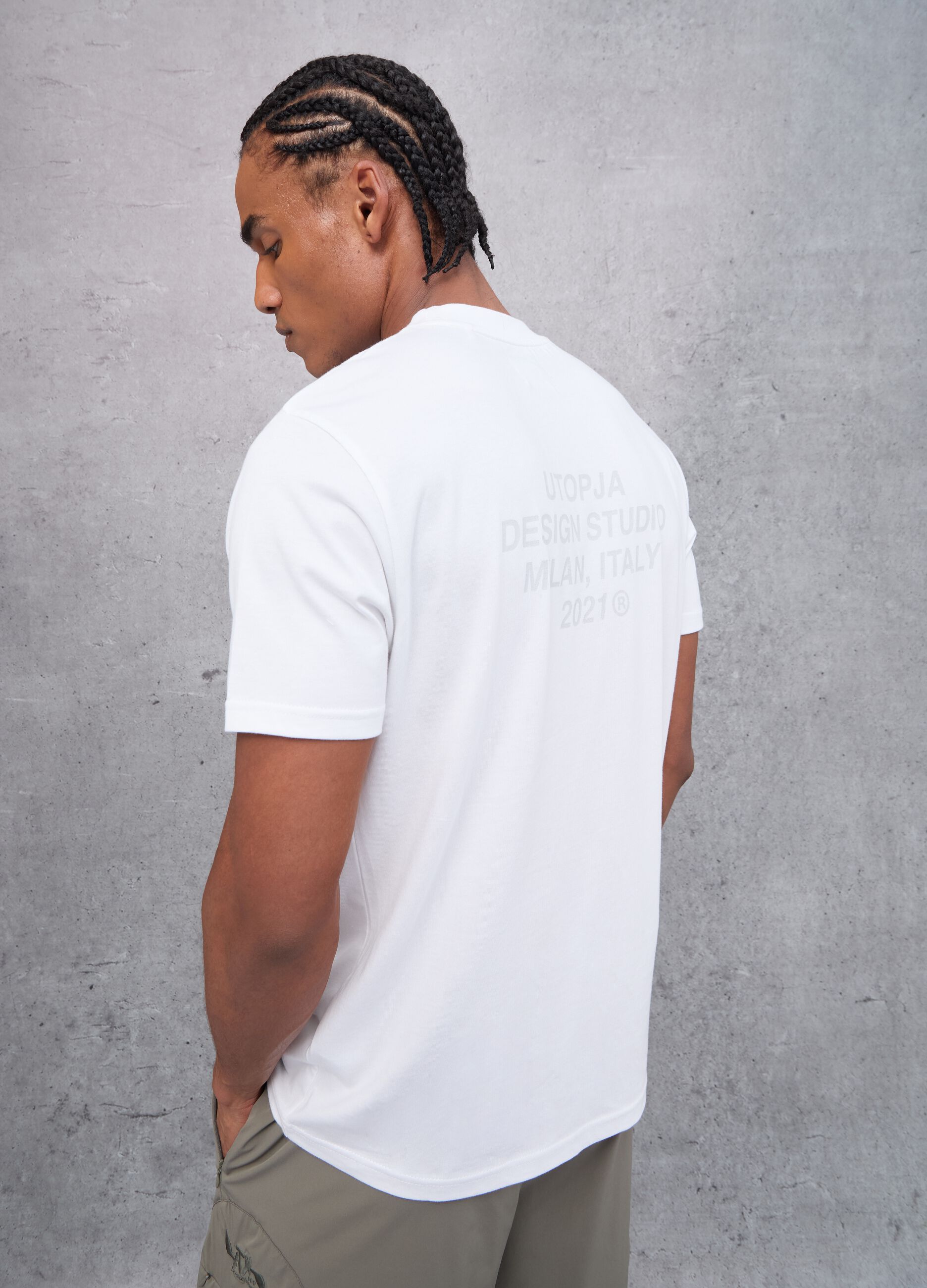White Regular Fit Branded T-shirt