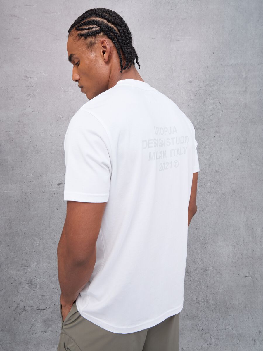 White Regular Fit Branded T-shirt_0