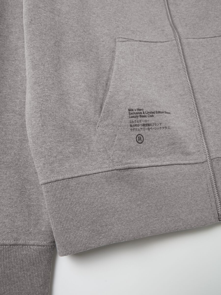Full-zip sweatshirt with hood and print_5