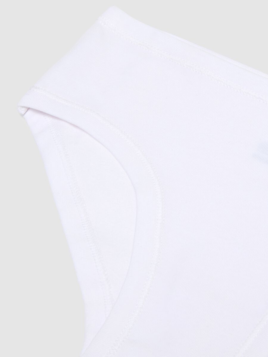 Girl's white cotton stretch regular fit briefs_2