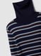 Blue striped fitted crew-neck top in viscose blend_2