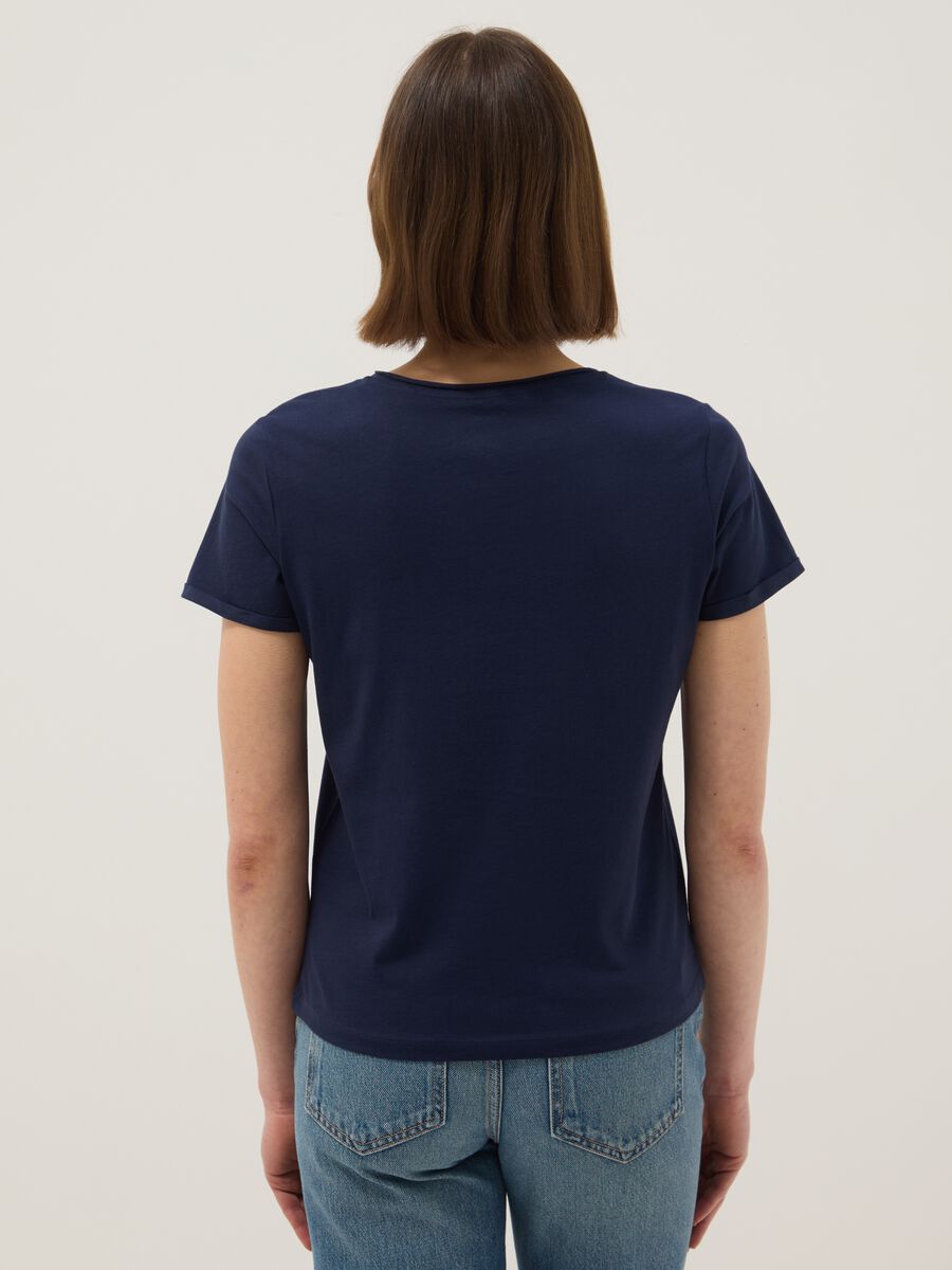 Blue Regular Fit Pure Cotton Short Sleeve T-Shirt_2