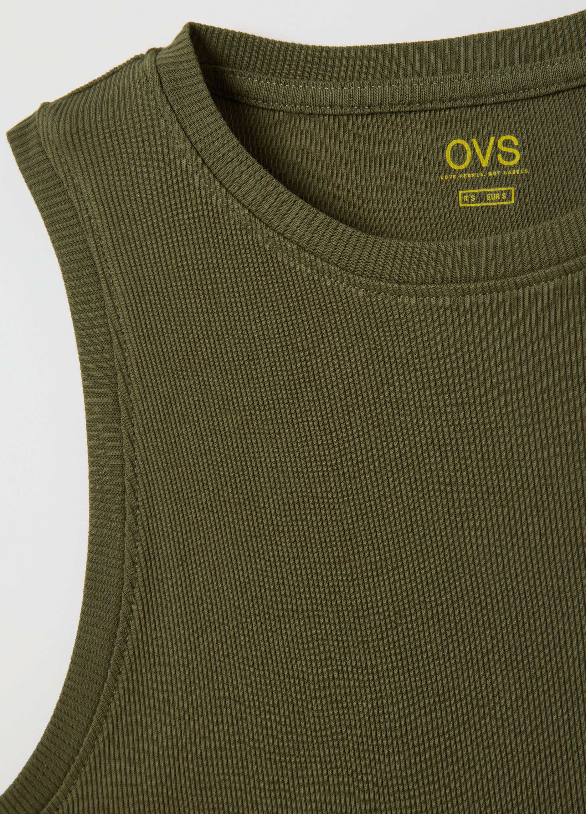 Women's pure cotton green tank top