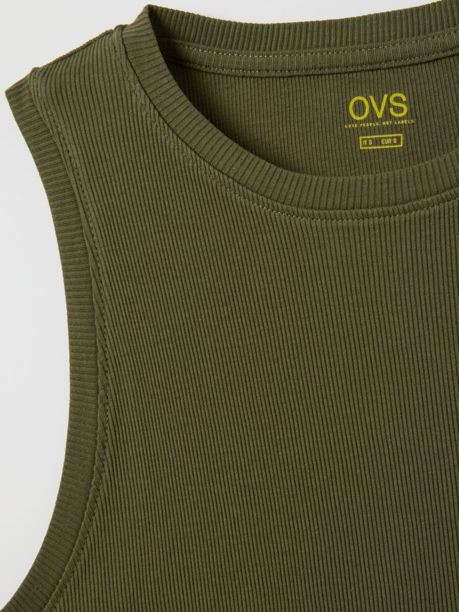 Women's pure cotton green tank top_5
