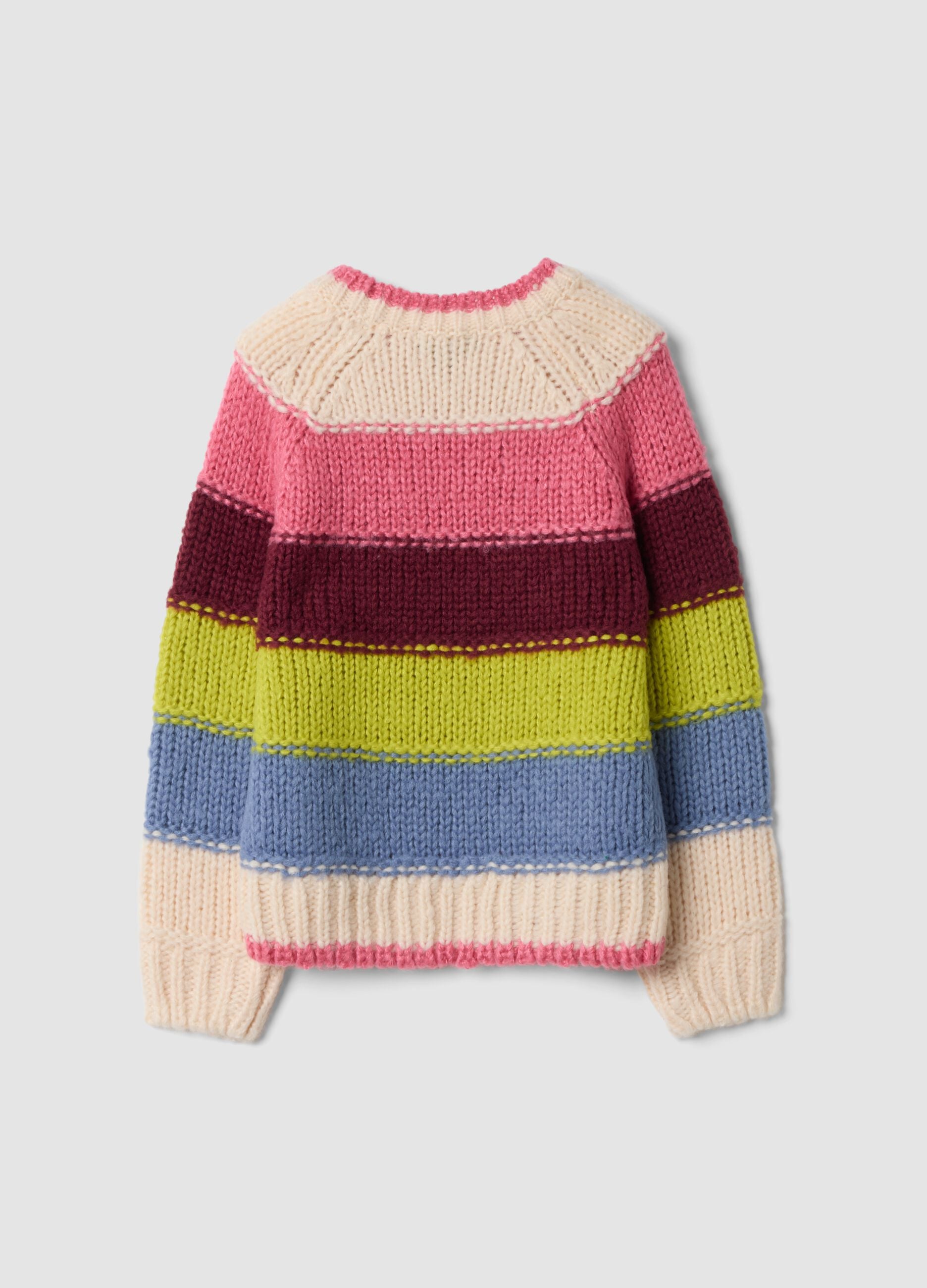 Multicolour striped crew-neck jumper, regular fit