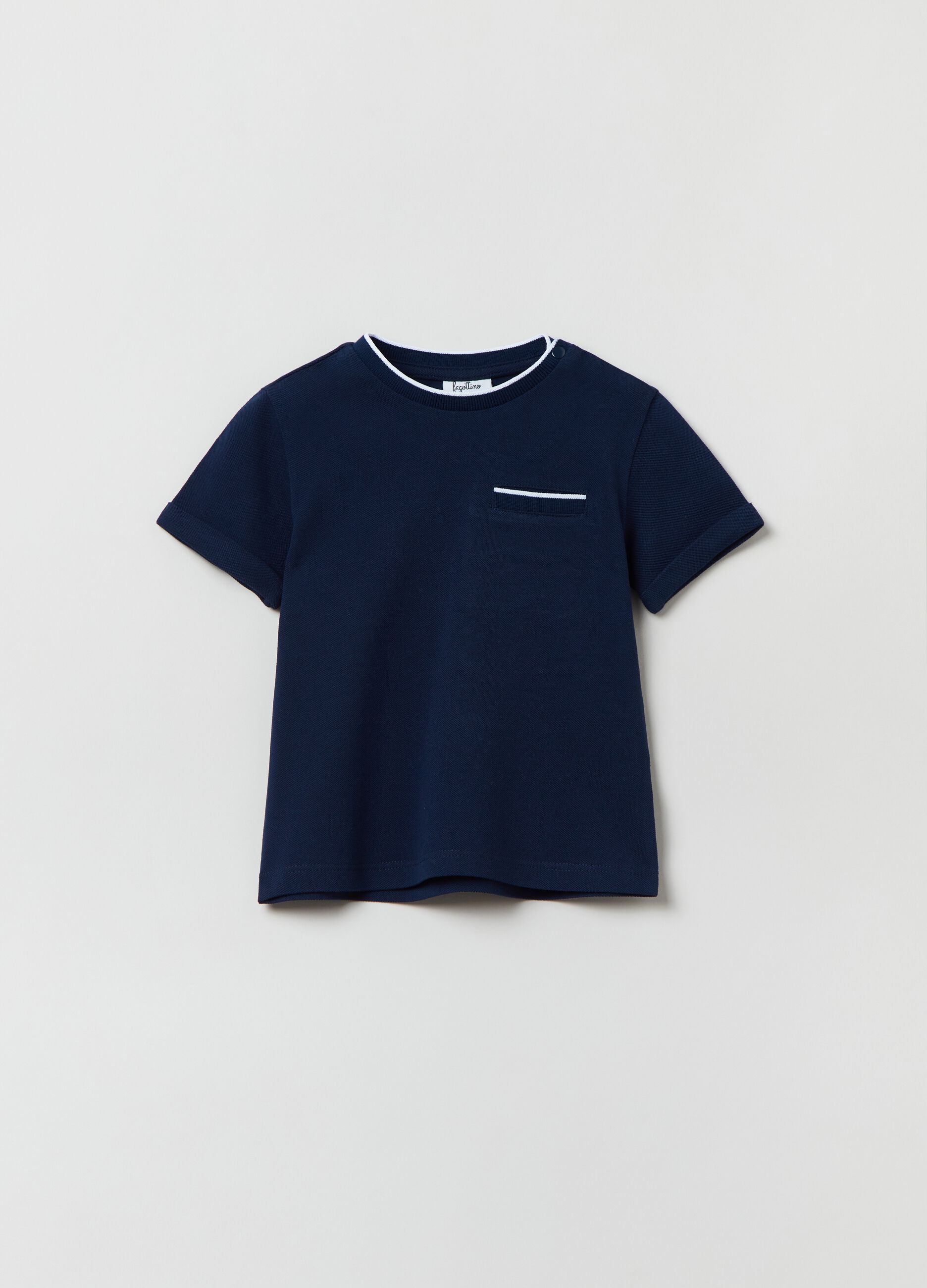 T-shirt in piquet with contrasting trims