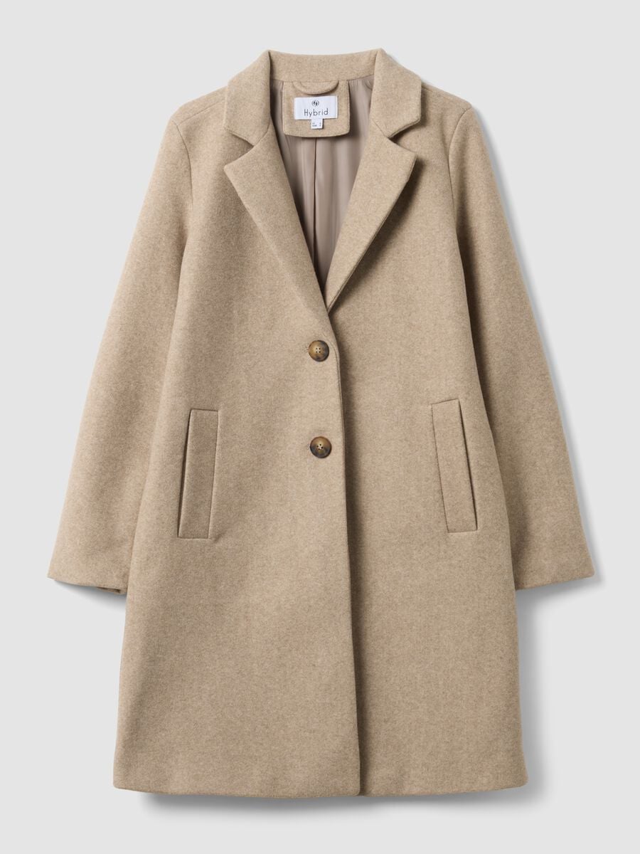 Cappotto cammello regular fit con rever e bottoni_4