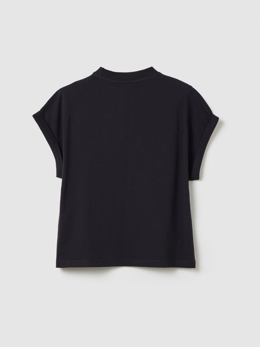 Black T-shirt with graphic design OVS Kids_1