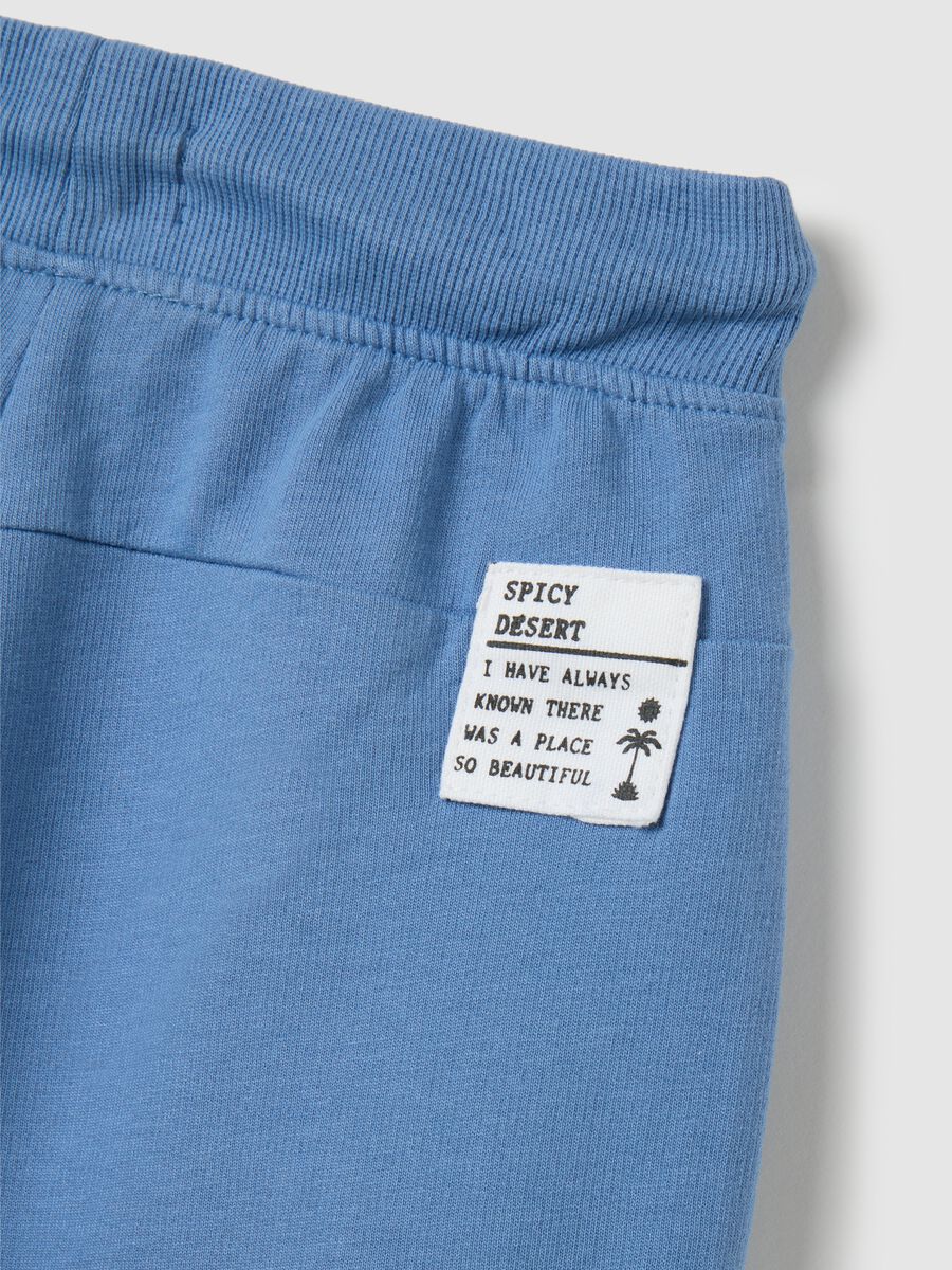 Children's blue regular fit cotton shorts_3