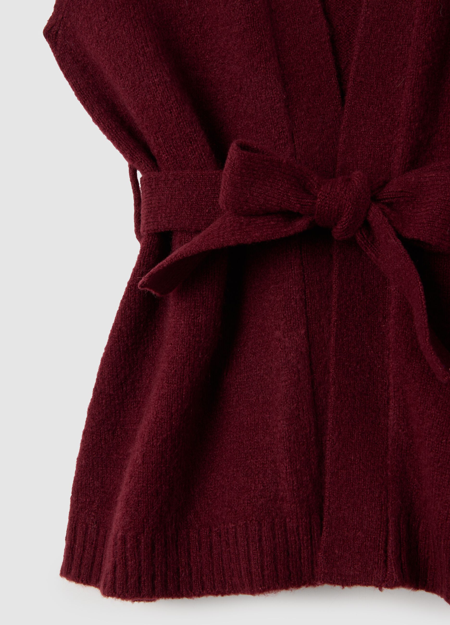 Girls' Red Regular Fit Cardigan