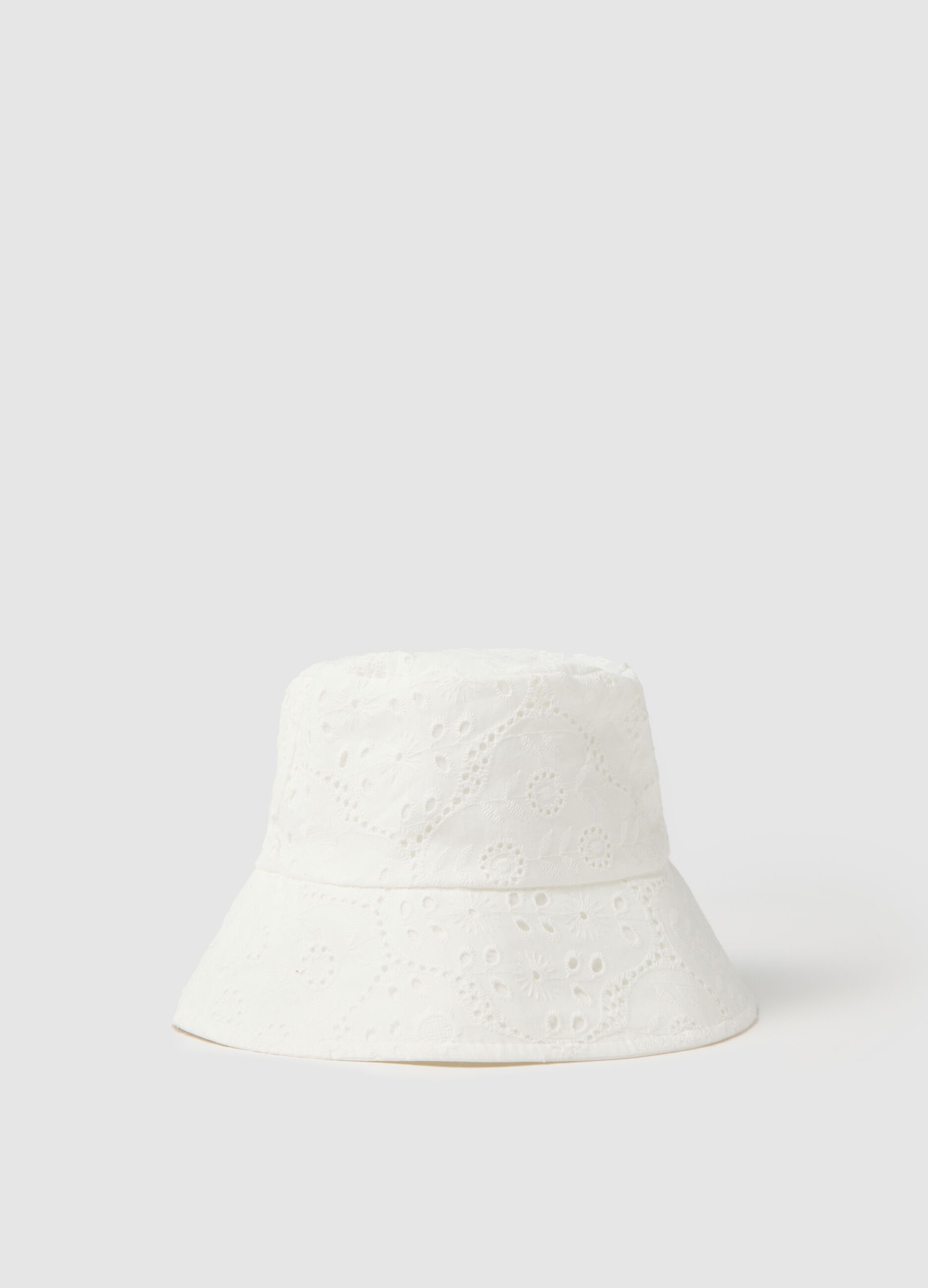Cappello da donna in puro cotone bianco