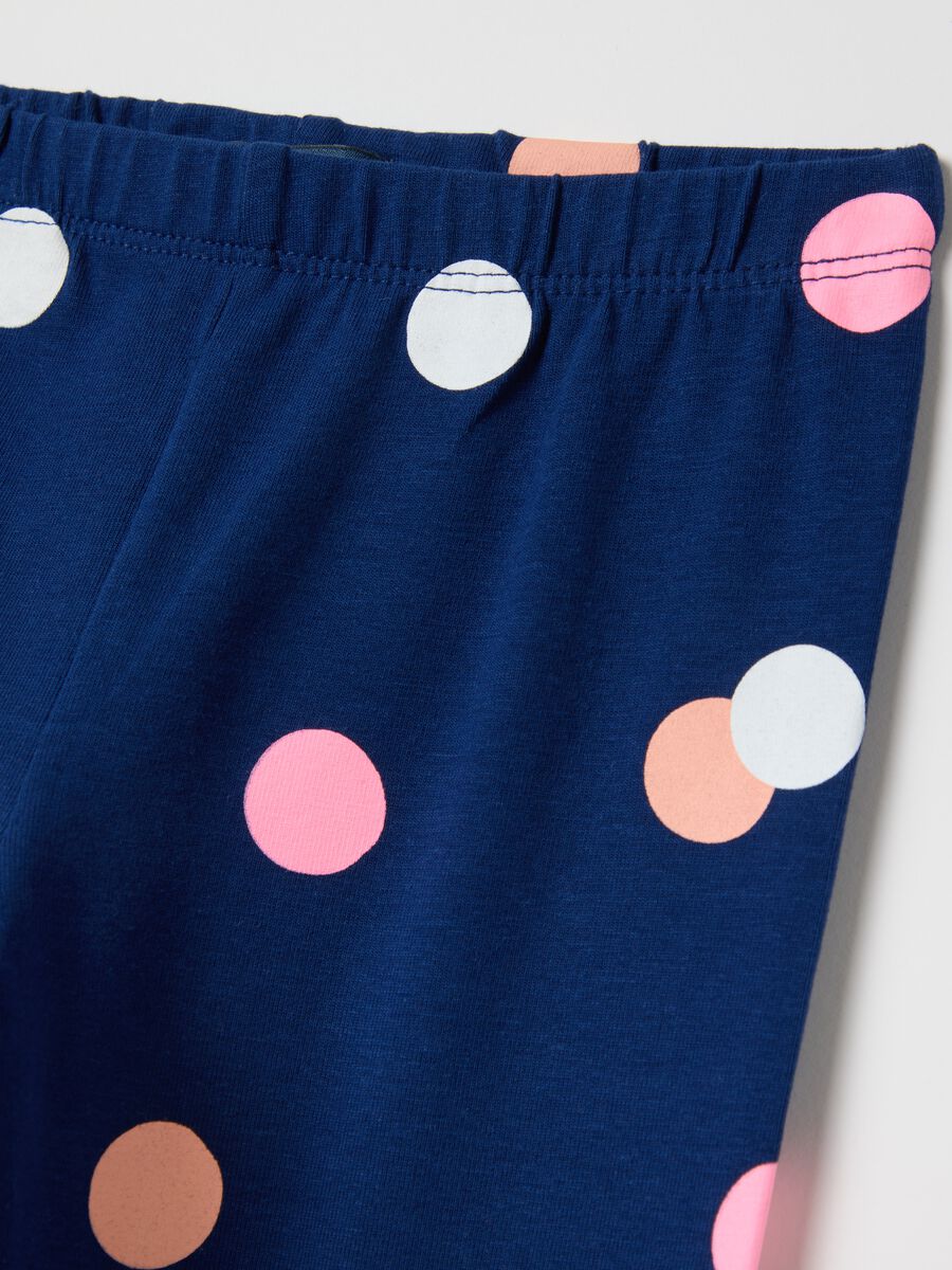 Blue three-quarter leggings in stretch cotton_2