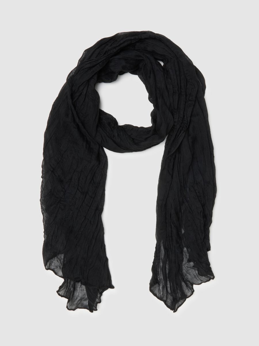 Regular fit lightweight black scarf_0