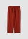 Regular fit red linen blend trousers_4