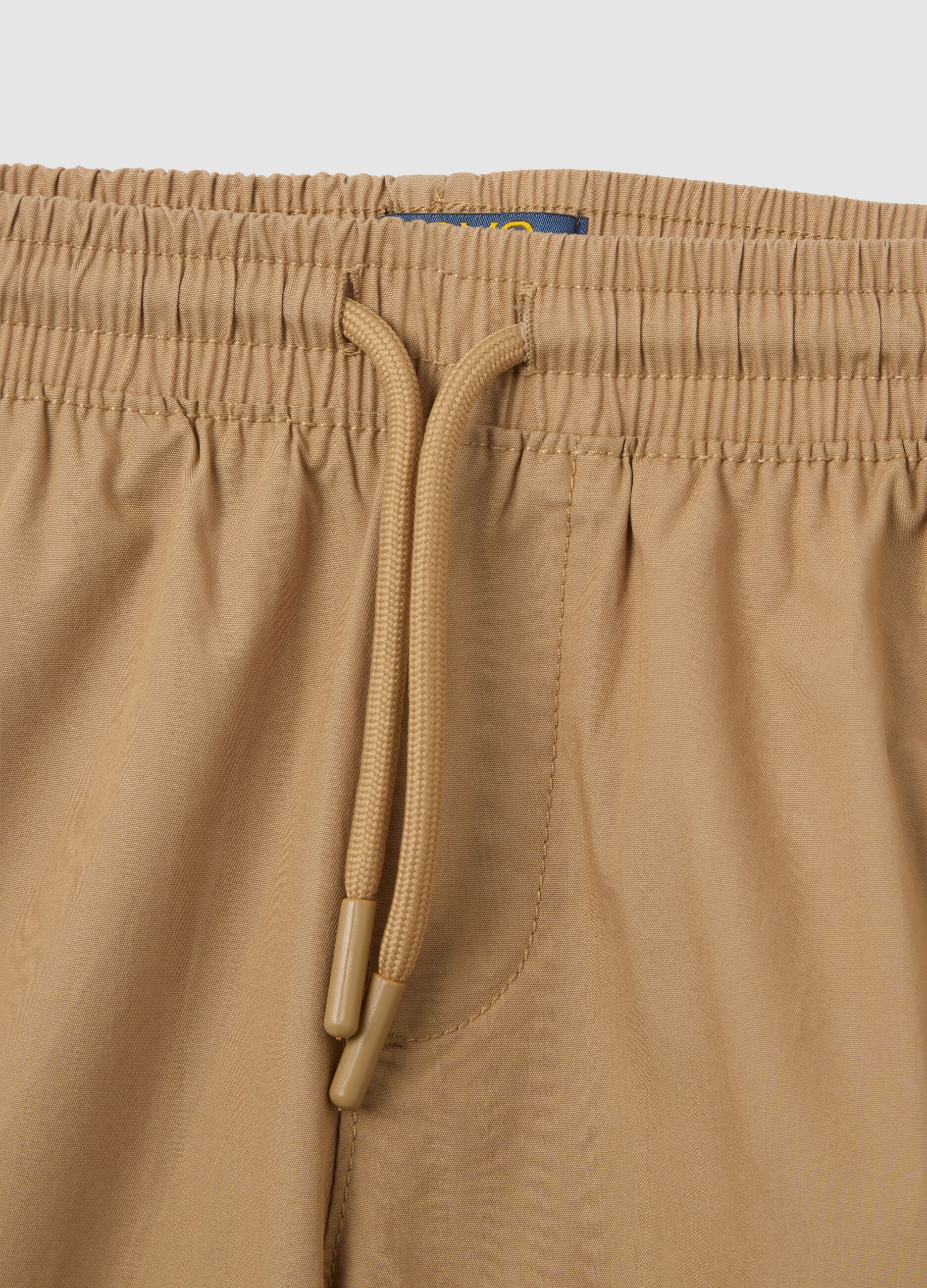 Children's beige cotton regular fit shorts