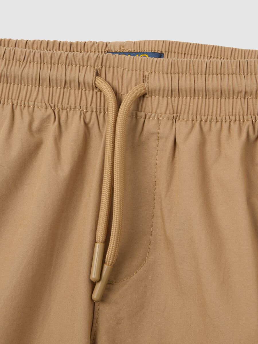 Children's beige cotton regular fit shorts_2