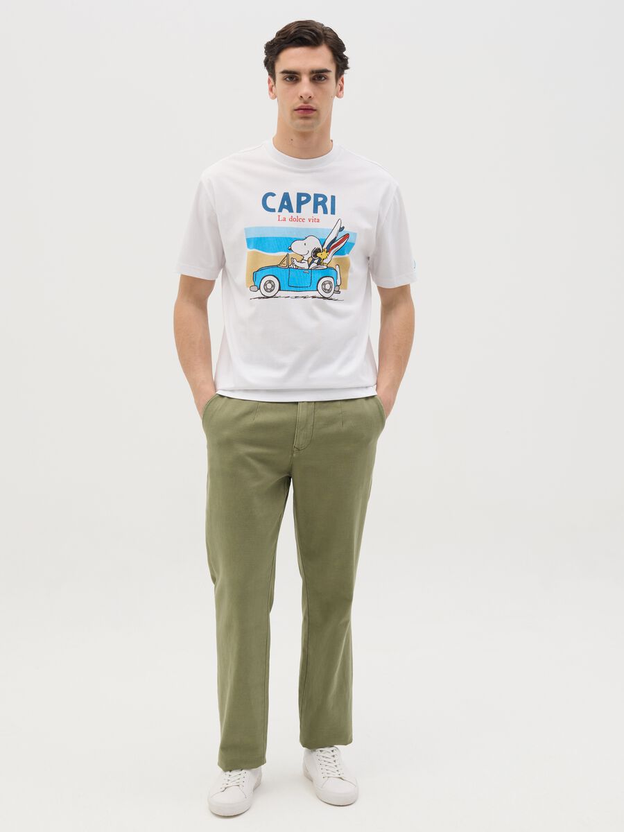 White T-shirt with Snoopy La Dolce Vita print_1