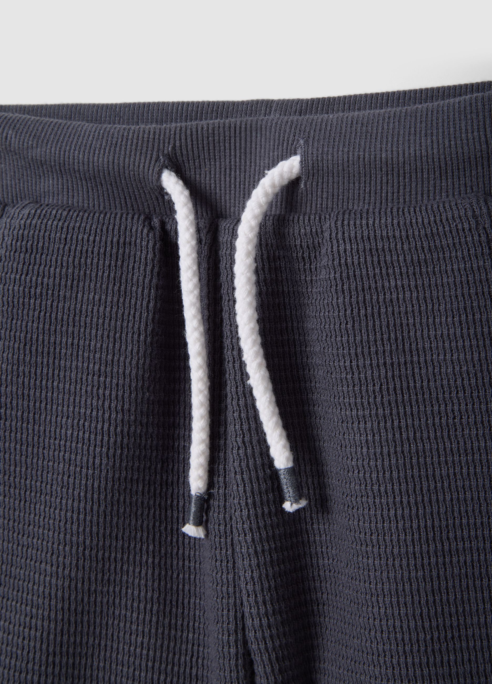 Grey pure cotton shorts with elasticated waist for boys, regular fit