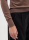 Brown ribbed high-neck sweater with regular fit_3