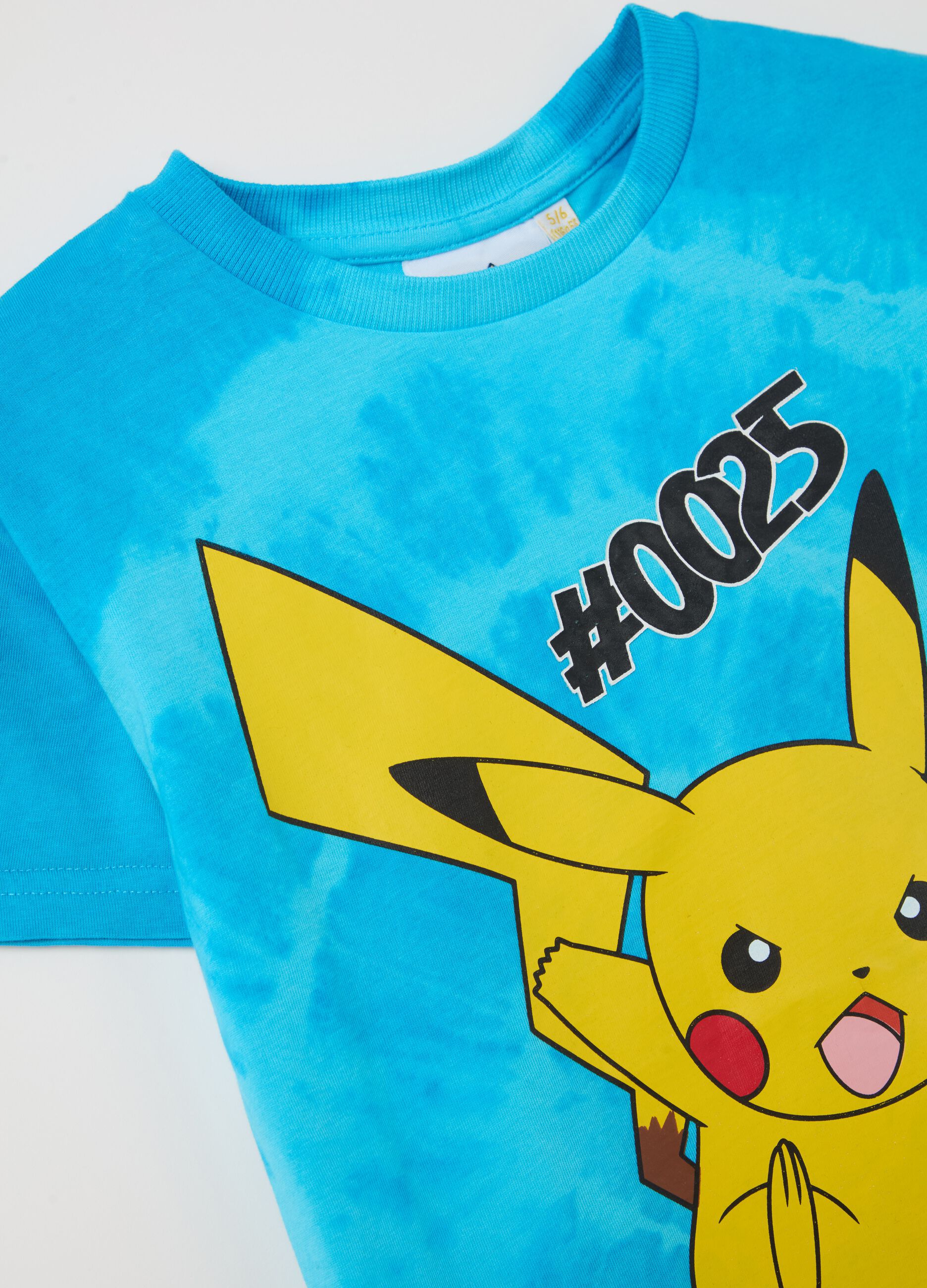 Cotton T-shirt with Pikachu print