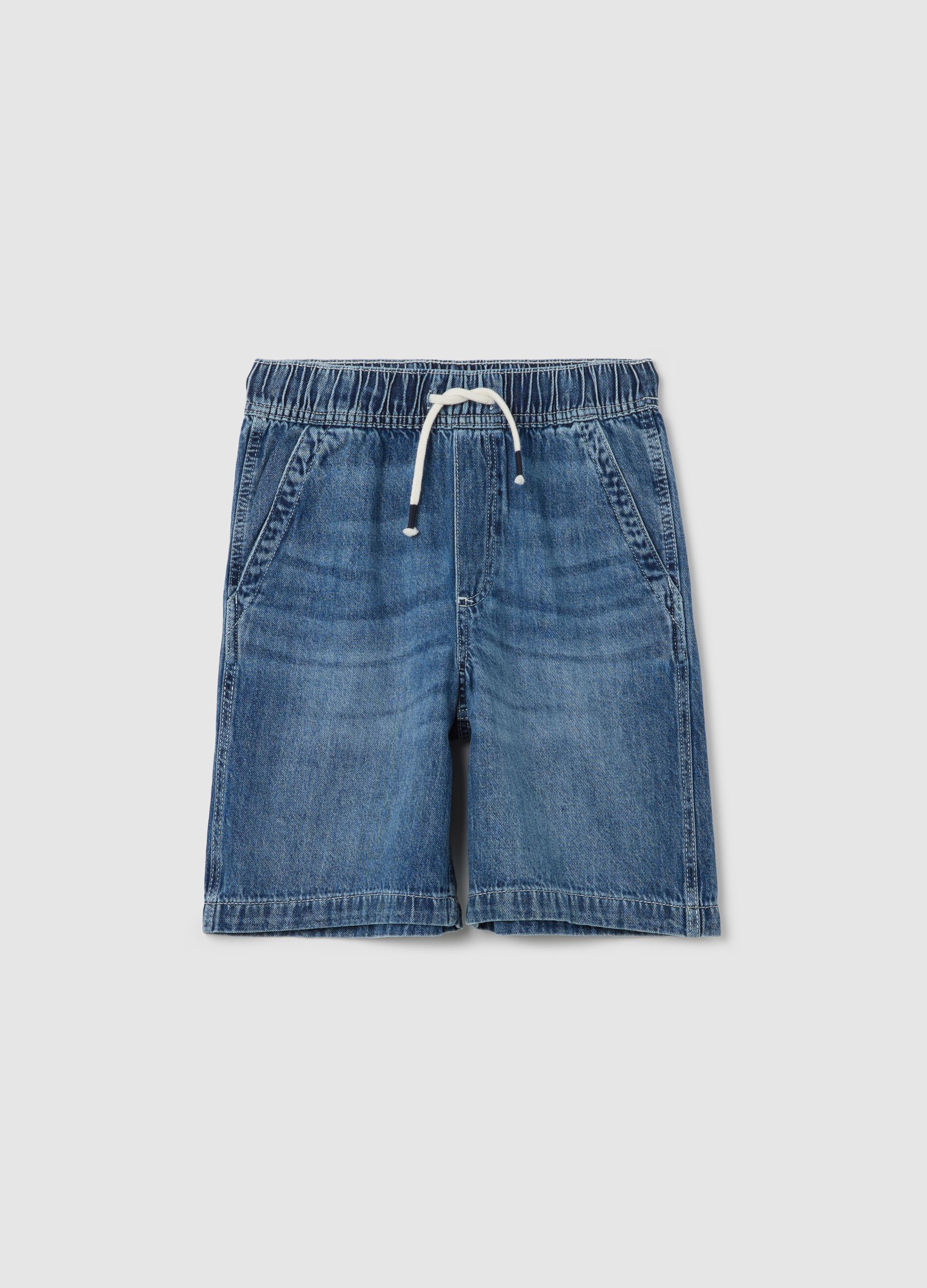 Blue denim shorts