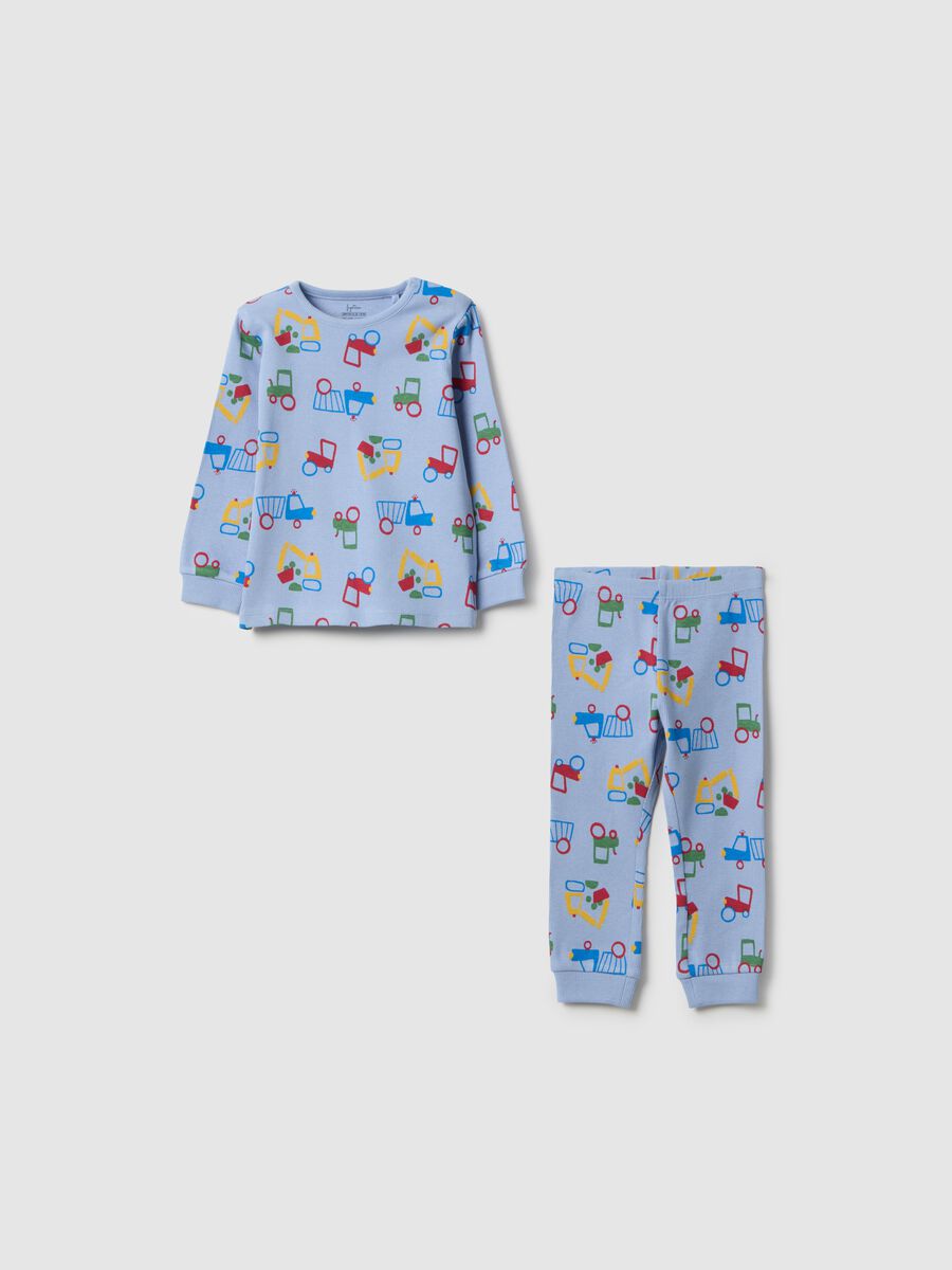 Multicoloured regular fit baby pyjamas in cotton blend with print_0