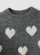Maglia grigia melange in tessuto elasticizzato girocollo con cuori_5