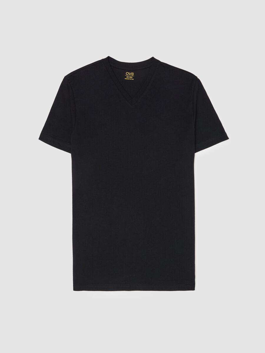 T-shirt intima in cotone bio con scollo a V _4