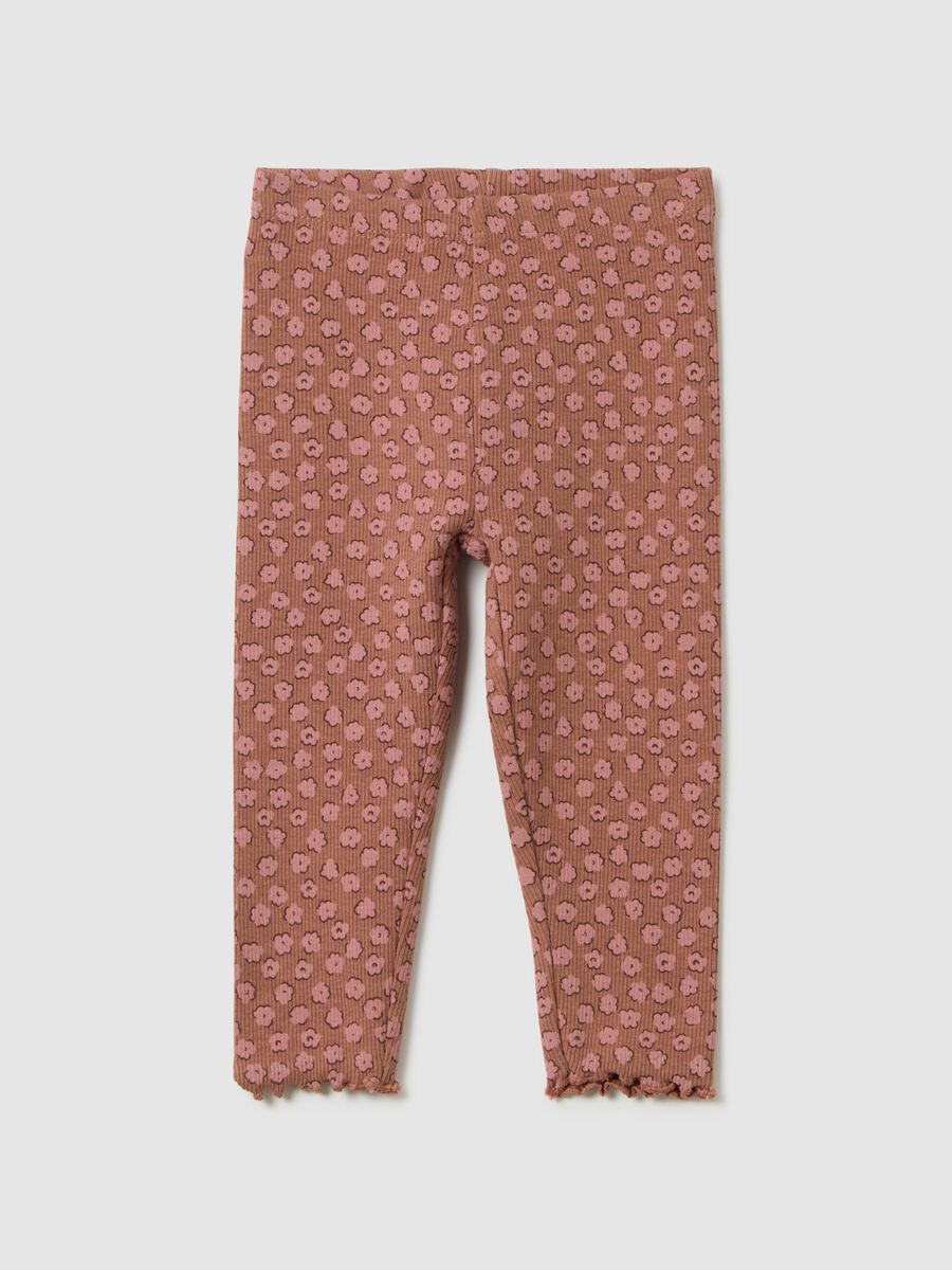 Multicolor Regular Fit Stretch Cotton Leggings for Girls_0