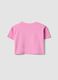 Pink pure cotton T-shirt for girls with strawberry print_1