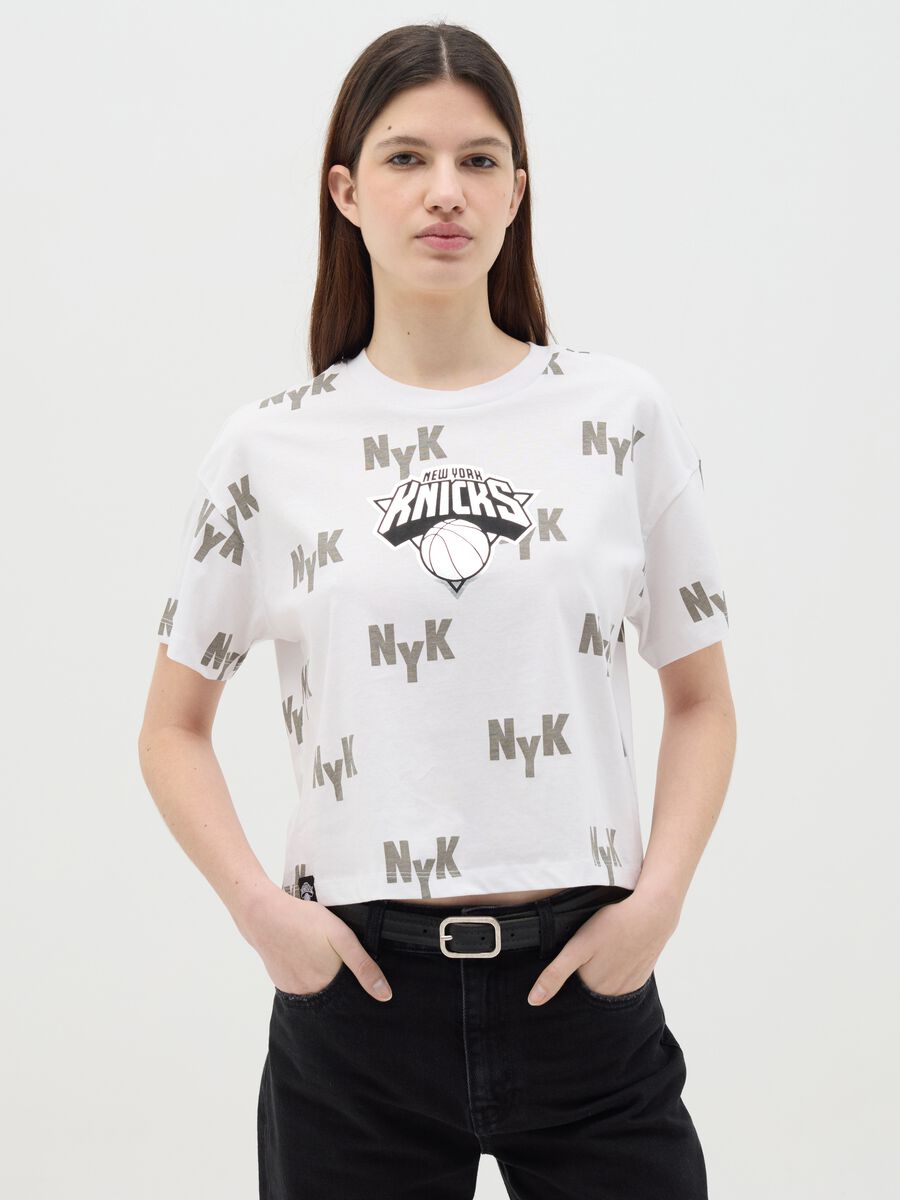 White T-shirt with NBA New York Knicks print_0