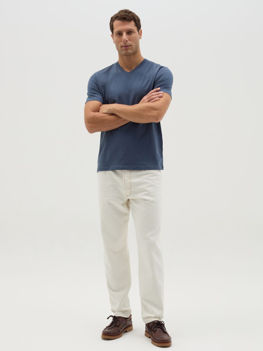 Organic cotton T-shirt with V neck_1